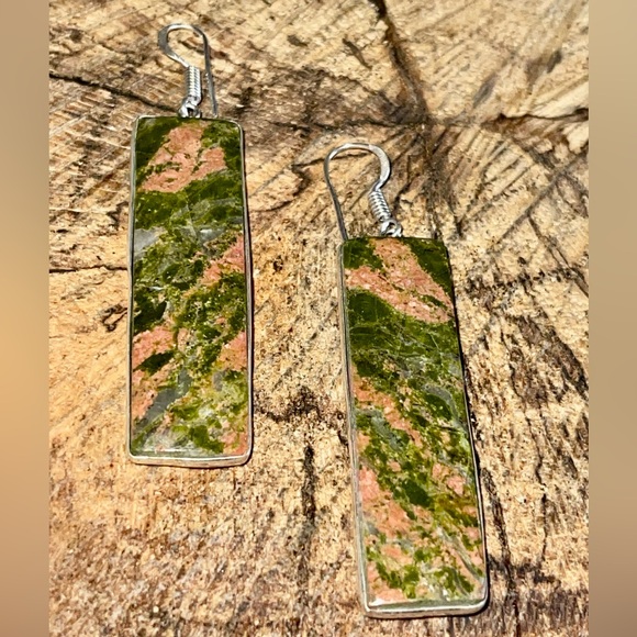 Unakite Jasper Earrings 2 1/2” - Picture 11 of 12
